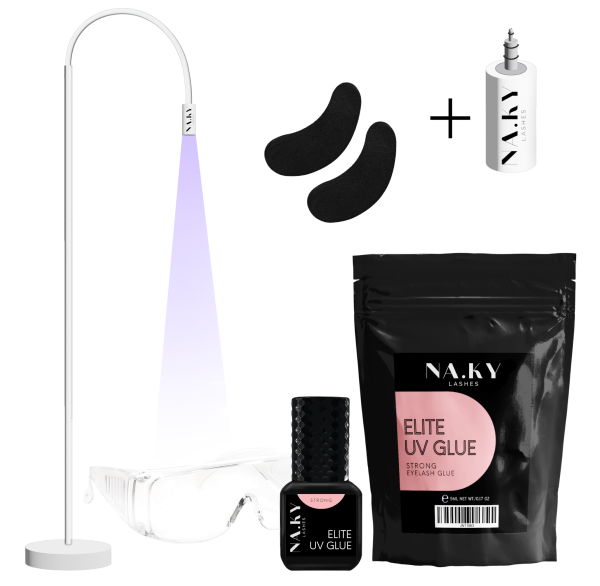 NA.KY Expert Chang FAST Elite GLUE + Lash UV Lampe SET